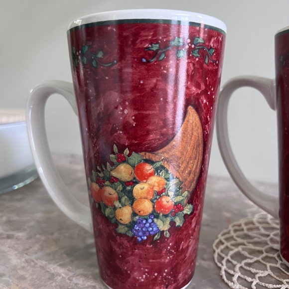 Retro Set of 4 Tall Mugs & Matching 4 Dessert Plates - Picture 14 of 15